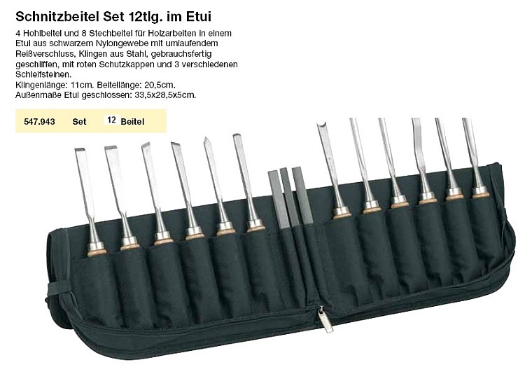 Woodcarving Chisel And Gouges Set 12 Pieces
