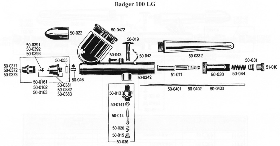 100-7 Badger airbrush Model 100LG / LARGE
