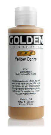 Golden Fluid Acrylics Yellow Ochre