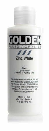 Golden Fluid Acrylics Zinc White
