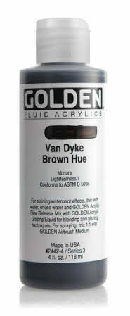 Golden Fluid Acrylics Van Dyke Brown
